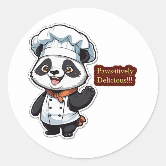 Adesivo Cartoon Chef Panda - Personagem Culinária Adorável (Frente)