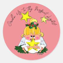 Adesivo Cartoon Christmas Angel Holding Star Sticker