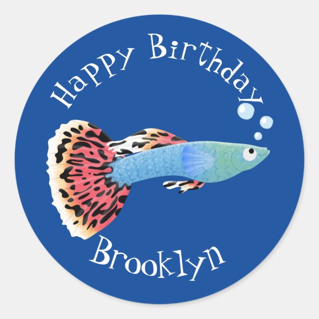 Adesivo Cartoon clássico de peixes tropicais de rico giro (Frente)