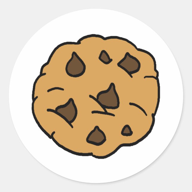 Adesivo Cartoon Clipart HUGE Chocolate Chip Cookie Dessert (Frente)