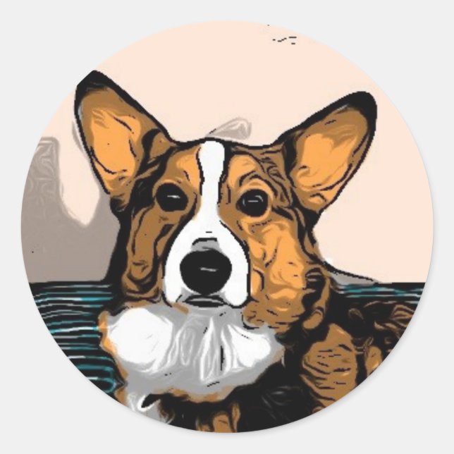Adesivo Cartoon Corgi (Frente)