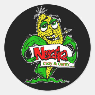 Adesivo Cartoon Corn Cob do Nebraska