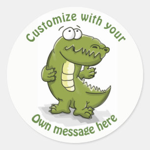 Adesivo Cartoon Crocodilo de Dança de Texto Personalizado