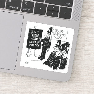 Adesivo Cartoon da Escola de Treinamento Policial.