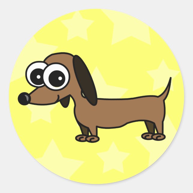 Adesivo Cartoon Dachshund Stickers (Frente)