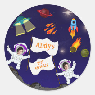Adesivo Cartoon de Astronauta Espacial