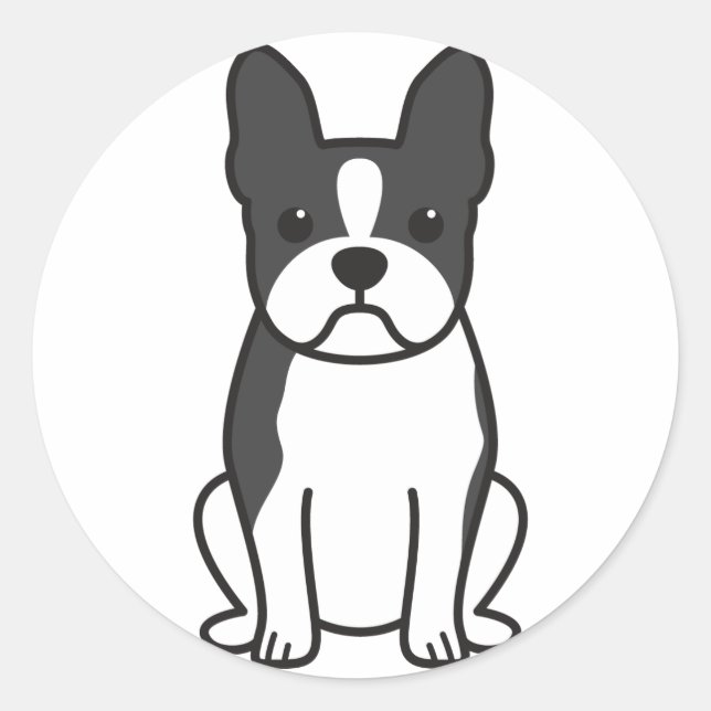 Adesivo Cartoon de Boston Terrier Dog (Frente)