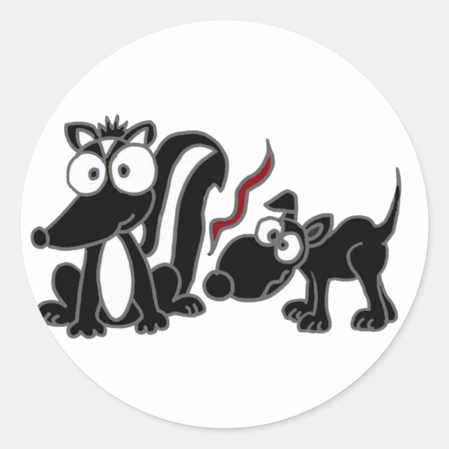 Adesivo Cartoon de Bumbum do Skunk Sniffing do AD-Cachorro (Frente)