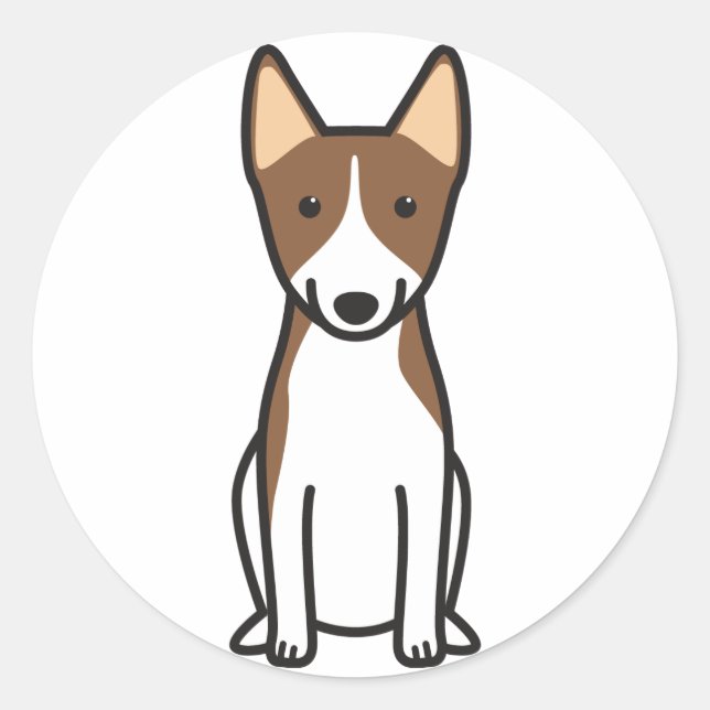 Adesivo Cartoon de Cachorro Basenji (Frente)