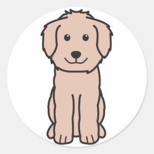 Adesivo Cartoon de Cachorro Goldendoodle