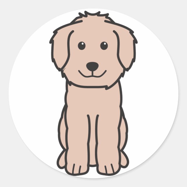 Adesivo Cartoon de Cachorro Goldendoodle (Frente)