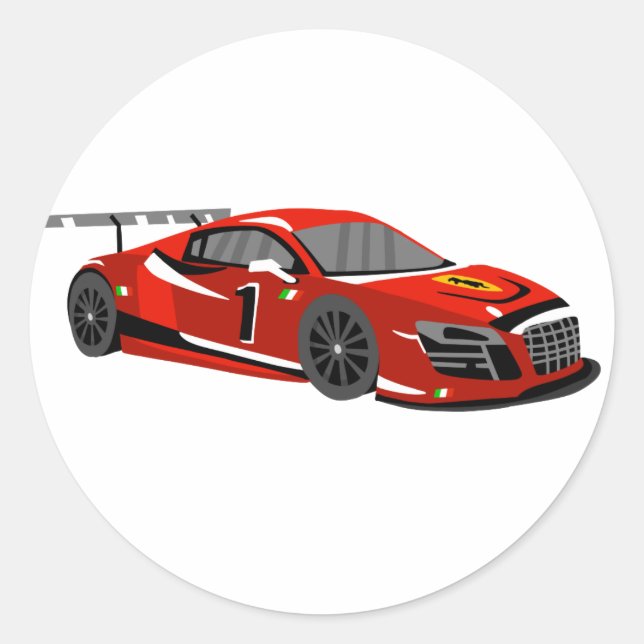 Adesivo Cartoon de carro rápido| Corrida extrema|Escolher  (Frente)