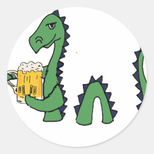 Adesivo Cartoon de cerveja do Bebendo Ness Loch Ness