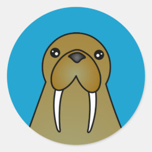 Adesivo Cartoon de Cute Walrus