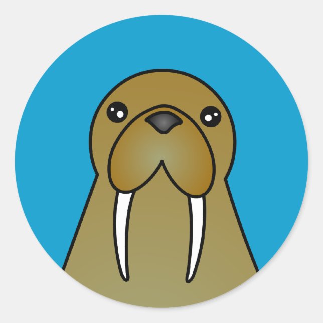 Adesivo Cartoon de Cute Walrus (Frente)