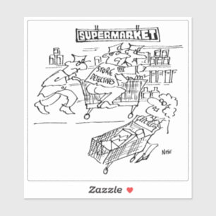 Adesivo Cartoon de detetives da Supermarket Store.
