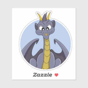 Adesivo Cartoon de dragão roxo Vinheta de corte personaliz