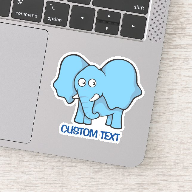Adesivo Cartoon de Elefante Azul (Detalhe)