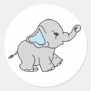 Adesivo Cartoon de Elefante de Padrão Desenhado à Mão R