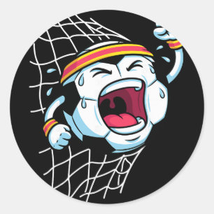 Adesivo Cartoon de futebol engraçado Ll quebrando a rede m