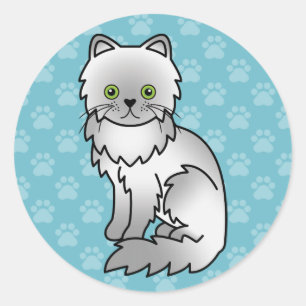 Adesivo Cartoon De Gato Persa Da Cinza Chinesa Desenho De