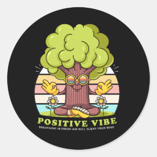 Adesivo Cartoon de mascote de árvores frescas vetorial em 