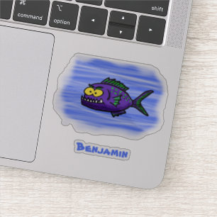 Adesivo Cartoon de peixe Piranha