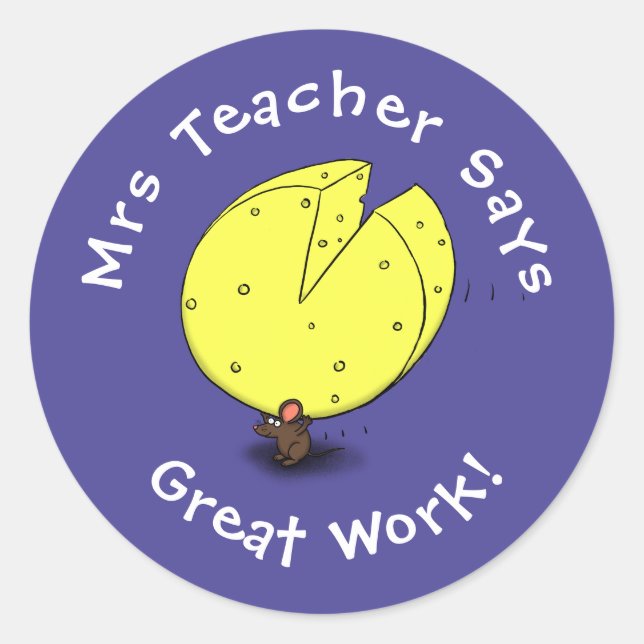 Adesivo Cartoon de queijo de carregando de rato (Frente)