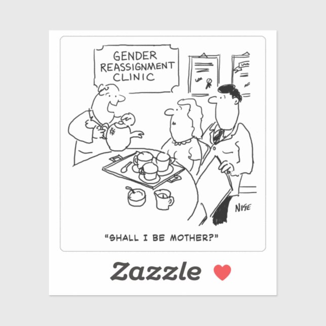 Adesivo Cartoon de Reatribuição de Gênero. (Folha)