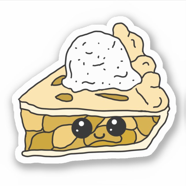 Adesivo Cartoon de Torta de Maçã Fofa (Frente)