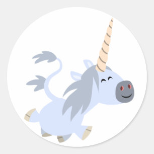 Adesivo Cartoon de Trote Bonito Unicorn Sticker