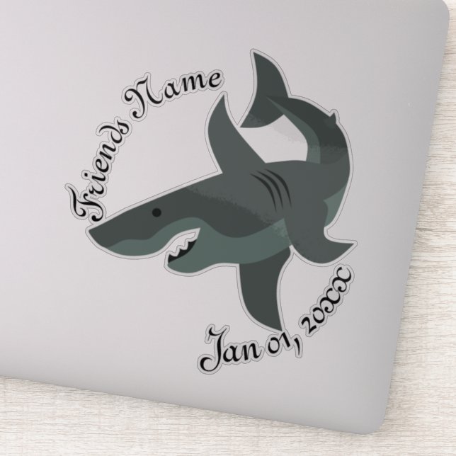 Adesivo Cartoon de um ninho branco de tubarão Excelente as (Detalhe)