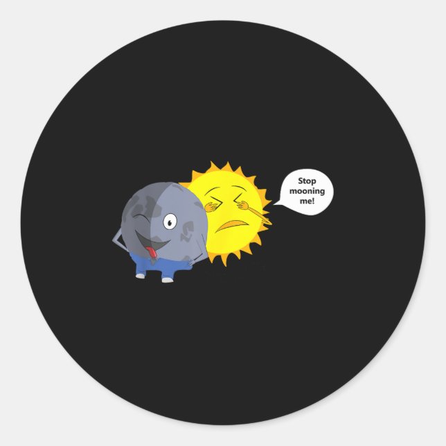 Adesivo Cartoon do Eclipse Solar (Frente)