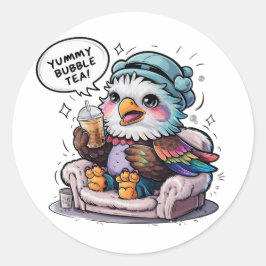 Adesivo Cartoon Eagle Adorável: Cozy, Kawaii Vibes
