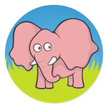 Cartoon elefante rosa