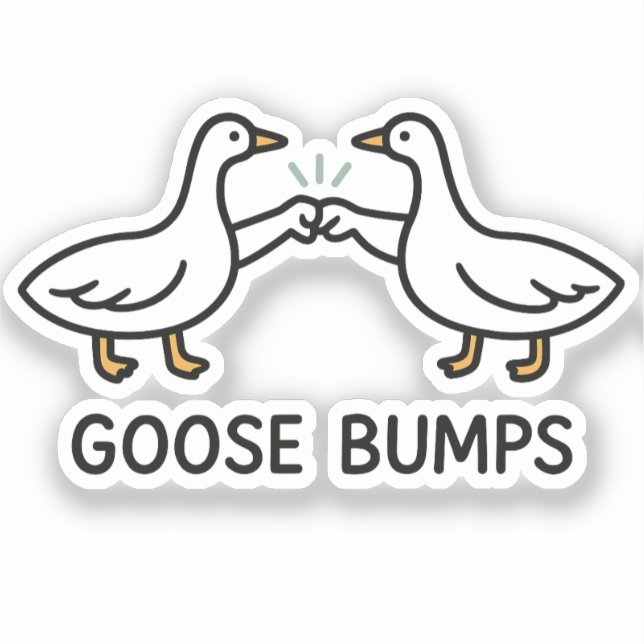 Adesivo Cartoon Engraçado Ganso Bumps | Fist Bump Geese An (Frente)