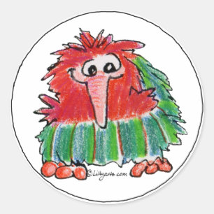 Adesivo Cartoon engraçado Kiwi Bird 3 Round Sticker