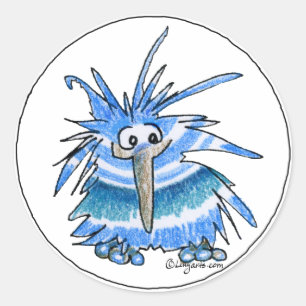 Adesivo Cartoon engraçado Kiwi Bird 5 Round Sticker