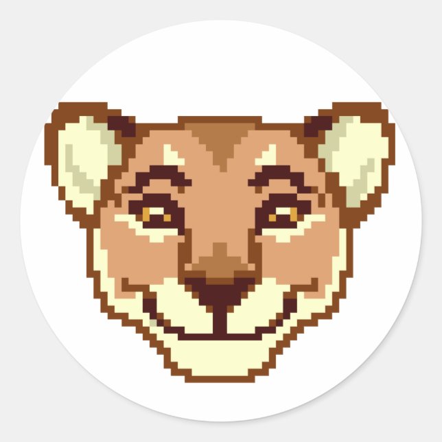 Adesivo Cartoon feliz Lioness emoticon Sticker (Frente)