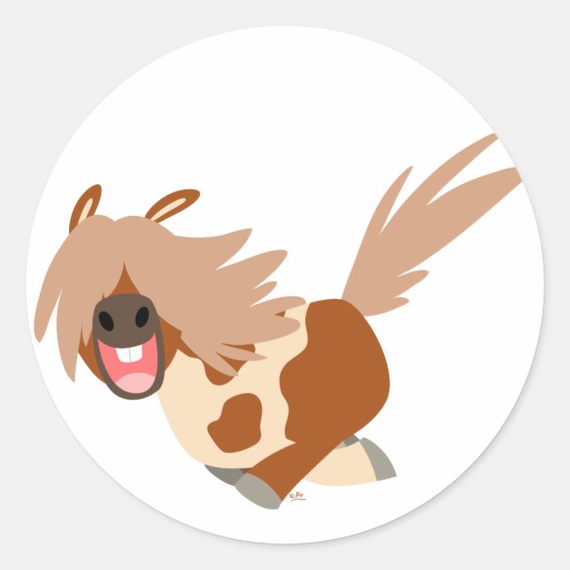 Adesivo Cartoon Feliz Pinto Pony (Frente)