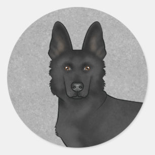 Adesivo Cartoon German shepherd preto Cabeça Fechada
