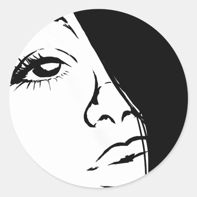 Adesivo Cartoon Girl Stickers (Frente)