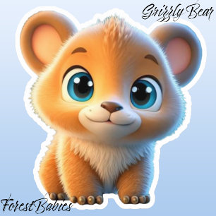 Adesivo Cartoon Gráfico Natureza Selvagem Selvagem Urso Cu