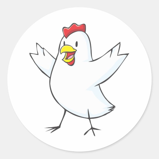 Adesivo Cartoon Happy Chicken Hen (Frente)