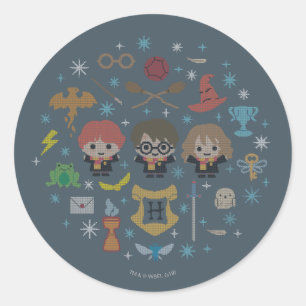 Adesivo Cartoon Harry Potter Cross-Stitch Collage