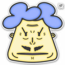 Adesivo Cartoon Herr Mustache face v2