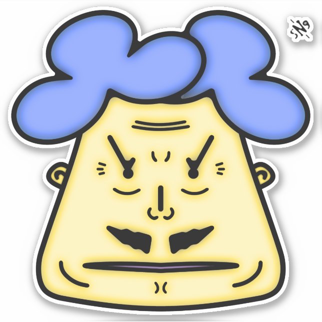 Adesivo Cartoon Herr Mustache face v2 (Frente)