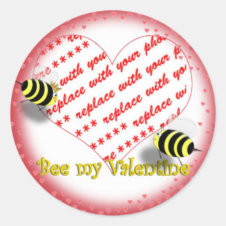 Adesivo Cartoon Honey Bee "Bee My Namorados" Foto