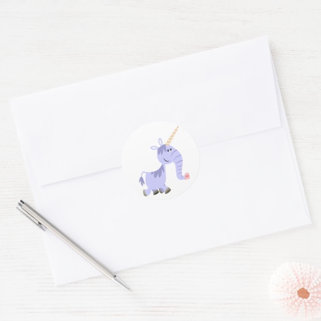 Adesivo Cartoon Incomum - Cartoon Unicorn (Envelope)