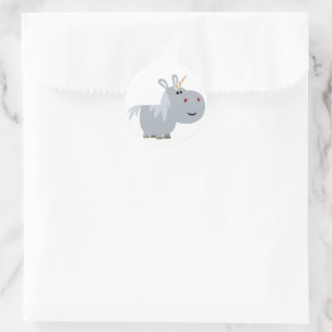 Adesivo Cartoon Incrutável em Branco Unicorn Sticker